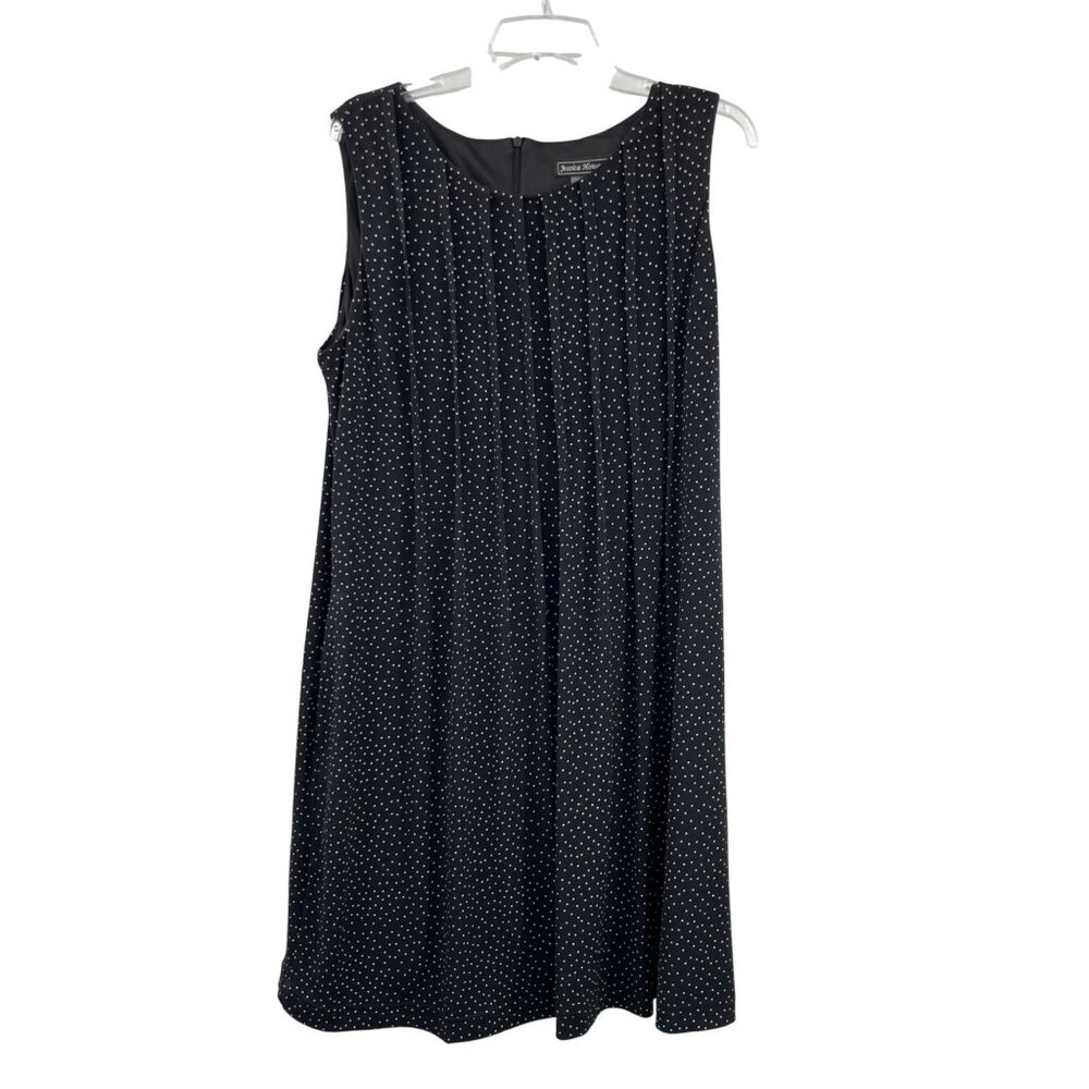 Jessica Howard Womens 14 Black Polka Dot Sleeveless Dress Used Lined